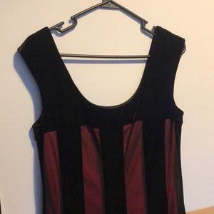 Red and black low cut flapper style dress